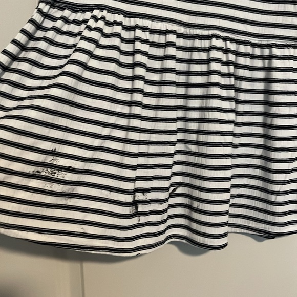 Striped Black and White Babydoll Tank Top - Picture 3 of 6